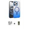 MARSİLYAN™- iPhone 16 Pro Max Kılıf Ahenk Doku Özel Seri - Siyah Joko Magic 5D Hayalet Cam + Pers Alüminyum Kamera Lens - GS