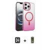 MARSİLYAN™- iPhone 16 Pro Max Kılıf Ahenk Doku Özel Seri - Siyah Joko Magic 5D Hayalet Cam + PVD Metal Kamera Lens - SH
