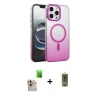 MARSİLYAN™- iPhone 16 Pro Max Kılıf Ahenk Doku Özel Seri - Siyah Joko Magic 5D Hayalet Cam + Raze Metal Kamera Lens - NLGY