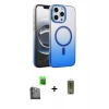 MARSİLYAN™- iPhone 16 Pro Max Kılıf Ahenk Doku Özel Seri - Siyah Joko Magic 5D Hayalet Cam + Siyah Raze Metal Kamera Lens