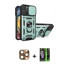 MARSİLYAN™- iPhone 16 Pro Max Kılıf Ahenk Klasik - Şeffaf 360 Full Body Arka Koruyucu + Çöl Titanyum Pers Alüminyum Kamera Lens