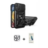 MARSİLYAN™- iPhone 16 Pro Max Kılıf Ahenk Klasik - Şeffaf Pasifik Cam Ekran Koruyucu + Pers Alüminyum Kamera Lens - GI