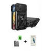 MARSİLYAN™- iPhone 16 Pro Max Kılıf Ahenk Klasik - Şeffaf Pasifik Cam Ekran Koruyucu + Siyah Raze Metal Kamera Lens