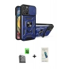 MARSİLYAN™- iPhone 16 Pro Max Kılıf Ahenk Klasik - Şeffaf Pasifik Cam Ekran Koruyucu + Siyah Raze Metal Kamera Lens