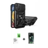 MARSİLYAN™- iPhone 16 Pro Max Kılıf Ahenk Klasik - Siyah 360 Mat Full Body Arka Koruyucu + Beyaz Raze Metal Kamera Lens