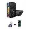 MARSİLYAN™- iPhone 16 Pro Max Kılıf Ahenk Klasik - Siyah 360 Mat Full Body Arka Koruyucu + Bilvis Titan Kamera Lens - GS