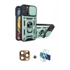 MARSİLYAN™- iPhone 16 Pro Max Kılıf Ahenk Klasik - Siyah 3D Antistatik Cam Ekran Koruyucu + Pers Alüminyum Kamera Lens - CLTM