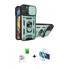 MARSİLYAN™- iPhone 16 Pro Max Kılıf Ahenk Klasik - Siyah 3D Antistatik Cam Ekran Koruyucu + Raze Metal Kamera Lens - BZ