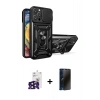 MARSİLYAN™- iPhone 16 Pro Max Kılıf Ahenk Klasik - Siyah 3D Antistatik Hayalet Cam Ekran Koruyucu + Bilvis Titan Kamera Lens - SH