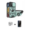 MARSİLYAN™- iPhone 16 Pro Max Kılıf Ahenk Klasik - Siyah 3D Antistatik Hayalet Cam Ekran Koruyucu + Pers Alüminyum Kamera Lens - GS