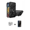 MARSİLYAN™- iPhone 16 Pro Max Kılıf Ahenk Klasik - Siyah 3D Antistatik Hayalet Cam Ekran Koruyucu + Pers Alüminyum Kamera Lens - GS