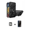 MARSİLYAN™- iPhone 16 Pro Max Kılıf Ahenk Klasik - Siyah 3D Antistatik Hayalet Cam Ekran Koruyucu + PVD Metal Kamera Lens - GS