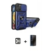 MARSİLYAN™- iPhone 16 Pro Max Kılıf Ahenk Klasik - Siyah 3D Antistatik Hayalet Cam Ekran Koruyucu + PVD Metal Kamera Lens - GS