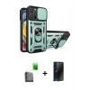 MARSİLYAN™- iPhone 16 Pro Max Kılıf Ahenk Klasik - Siyah 3D Antistatik Hayalet Cam Ekran Koruyucu + Raze Metal Kamera Lens - SH