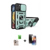 MARSİLYAN™- iPhone 16 Pro Max Kılıf Ahenk Klasik - Siyah 3D Antistatik Mat Seramik Nano Ekran Koruyucu + Raze Metal Kamera Lens - NLGY