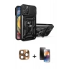 MARSİLYAN™- iPhone 16 Pro Max Kılıf Ahenk Klasik - Siyah 3D Antistatik Mat Seramik Nano Ekran Koruyucu + Pers Alüminyum Kamera Lens - CLTM