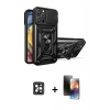 MARSİLYAN™- iPhone 16 Pro Max Kılıf Ahenk Klasik - Siyah 3D Antistatik Mat Seramik Nano Ekran Koruyucu + PVD Metal Kamera Lens - SH