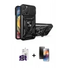 MARSİLYAN™- iPhone 16 Pro Max Kılıf Ahenk Klasik - Siyah 3D Antistatik Mat Seramik Nano Ekran Koruyucu + Siyah Bilvis Titan Kamera Lens