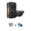 MARSİLYAN™- iPhone 16 Pro Max Kılıf Ahenk Klasik - Siyah 3D Antistatik Seramik Nano Ekran Koruyucu + Pers Alüminyum Kamera Lens - GI