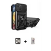MARSİLYAN™- iPhone 16 Pro Max Kılıf Ahenk Klasik - Siyah Bilvis 3D Cam Ekran Koruyucu + PVD Metal Kamera Lens - GD