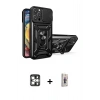 MARSİLYAN™- iPhone 16 Pro Max Kılıf Ahenk Klasik - Siyah Bilvis 3D Cam Ekran Koruyucu + PVD Metal Kamera Lens - GS