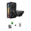 MARSİLYAN™- iPhone 16 Pro Max Kılıf Ahenk Klasik - Siyah Bilvis 3D Cam Ekran Koruyucu + Siyah Raze Metal Kamera Lens