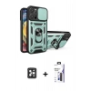 MARSİLYAN™- iPhone 16 Pro Max Kılıf Ahenk Klasik - Siyah Bilvis 3X AR Hayalet Cam Ekran Koruyucu + PVD Metal Kamera Lens - SH