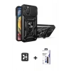 MARSİLYAN™- iPhone 16 Pro Max Kılıf Ahenk Klasik - Siyah Bilvis 3X AR Hayalet Cam Ekran Koruyucu + PVD Metal Kamera Lens - SH
