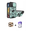MARSİLYAN™- iPhone 16 Pro Max Kılıf Ahenk Klasik - Siyah Bilvis 5in1 3D Magic Cam Ekran Koruyucu + Pers Alüminyum Kamera Lens - CLTM