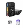 MARSİLYAN™- iPhone 16 Pro Max Kılıf Ahenk Klasik - Siyah Bilvis 5in1 3D Magic Cam Ekran Koruyucu + Gri Pers Alüminyum Kamera Lens