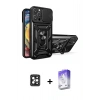 MARSİLYAN™- iPhone 16 Pro Max Kılıf Ahenk Klasik - Siyah Bilvis 5in1 3D Magic Cam Ekran Koruyucu + PVD Metal Kamera Lens - SH
