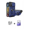 MARSİLYAN™- iPhone 16 Pro Max Kılıf Ahenk Klasik - Siyah Bilvis 5in1 5D Magic Hayalet Cam Ekran Koruyucu + Gümüş Pers Alüminyum Kamera Lens