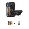 MARSİLYAN™- iPhone 16 Pro Max Kılıf Ahenk Klasik - Siyah Bilvis Hayalet Cam Ekran Koruyucu + Pers Alüminyum Kamera Lens - CLTM