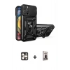 MARSİLYAN™- iPhone 16 Pro Max Kılıf Ahenk Klasik - Siyah Bilvis Hayalet Cam Ekran Koruyucu + PVD Metal Kamera Lens - GD