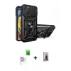 MARSİLYAN™- iPhone 16 Pro Max Kılıf Ahenk Klasik - Siyah Bilvis Hayalet Cam Ekran Koruyucu + Raze Metal Kamera Lens - BZ