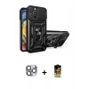 MARSİLYAN™- iPhone 16 Pro Max Kılıf Ahenk Klasik - Siyah Buffer Cam Ekran Koruyucu + Pers Alüminyum Kamera Lens - GI