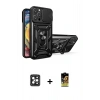 MARSİLYAN™- iPhone 16 Pro Max Kılıf Ahenk Klasik - Siyah Buffer Cam Ekran Koruyucu + PVD Metal Kamera Lens - SH
