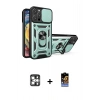 MARSİLYAN™- iPhone 16 Pro Max Kılıf Ahenk Klasik - Siyah Buffer Hayalet Cam Ekran Koruyucu + PVD Metal Kamera Lens - GS