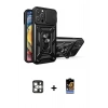 MARSİLYAN™- iPhone 16 Pro Max Kılıf Ahenk Klasik - Siyah Buffer Hayalet Cam Ekran Koruyucu + PVD Metal Kamera Lens - GS