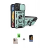 MARSİLYAN™- iPhone 16 Pro Max Kılıf Ahenk Klasik - Siyah Buffer Hayalet Cam Ekran Koruyucu + Raze Metal Kamera Lens - NLGY