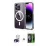 MARSİLYAN™- iPhone 16 Pro Max Kılıf Ahenk Minimal Serisi - Şeffaf 360 Full Body Arka Koruyucu + Bilvis Titan Kamera Lens - TMGI