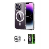 MARSİLYAN™- iPhone 16 Pro Max Kılıf Ahenk Minimal Serisi - Şeffaf 360 Full Body Arka Koruyucu + Pers Alüminyum Kamera Lens - GI