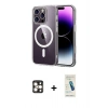 MARSİLYAN™- iPhone 16 Pro Max Kılıf Ahenk Minimal Serisi - Şeffaf Pasifik Cam Ekran Koruyucu + PVD Metal Kamera Lens - GD