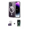 MARSİLYAN™- iPhone 16 Pro Max Kılıf Ahenk Minimal Serisi - Siyah 360 Mat Full Body Arka Koruyucu + Bilvis Titan Kamera Lens - GS