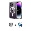MARSİLYAN™- iPhone 16 Pro Max Kılıf Ahenk Minimal Serisi - Siyah 3D Antistatik Cam Ekran Koruyucu + Pers Alüminyum Kamera Lens - GI