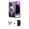 MARSİLYAN™- iPhone 16 Pro Max Kılıf Ahenk Minimal Serisi - Siyah 3D Antistatik Hayalet Cam Ekran Koruyucu + Pers Alüminyum Kamera Lens - GS