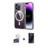 MARSİLYAN™- iPhone 16 Pro Max Kılıf Ahenk Minimal Serisi - Siyah 3D Antistatik Hayalet Cam Ekran Koruyucu + Bilvis Titan Kamera Lens - GS