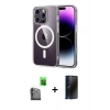 MARSİLYAN™- iPhone 16 Pro Max Kılıf Ahenk Minimal Serisi - Siyah 3D Antistatik Hayalet Cam Ekran Koruyucu + Raze Metal Kamera Lens - SH