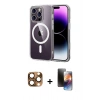 MARSİLYAN™- iPhone 16 Pro Max Kılıf Ahenk Minimal Serisi - Siyah 3D Antistatik Mat Seramik Nano Ekran Koruyucu + Pers Alüminyum Kamera Lens - CLTM