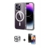 MARSİLYAN™- iPhone 16 Pro Max Kılıf Ahenk Minimal Serisi - Siyah 3D Antistatik Mat Seramik Nano Ekran Koruyucu + Pers Alüminyum Kamera Lens - GI